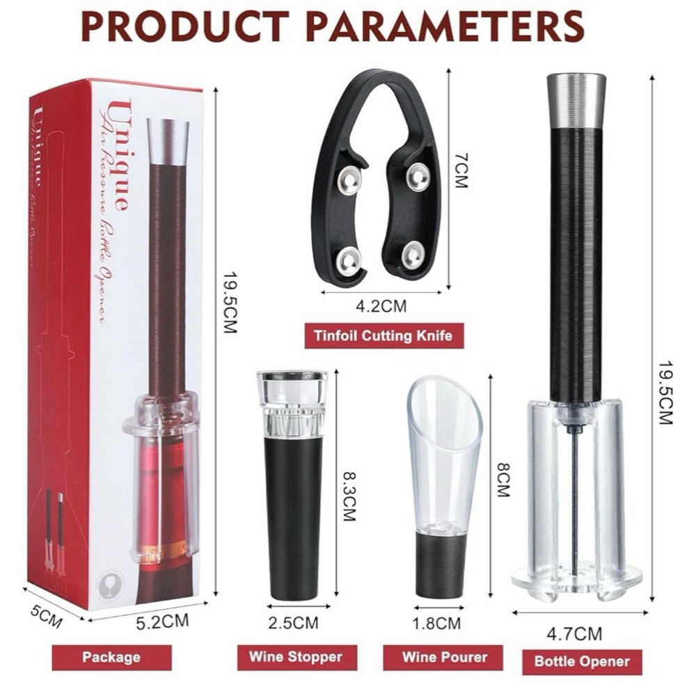 Unique NWT  Air Pressure Bottle Opener classic easy to use and clean